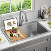 33” Workstation Drop-In Top Mount Double Bowl 16 Gauge Stainless Steel Kitchen Sink with WorkFlow™ Ledge and Accessories
